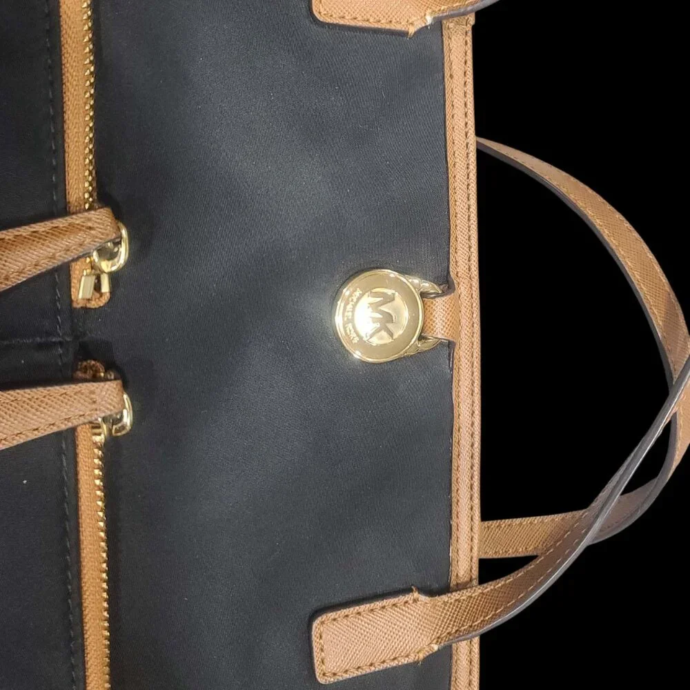 Michael Kors Black Nylon Shopper Tote – Vegan Leather Trim - Picture 9 of 10